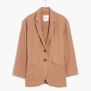 Madewell Cotton-Linen Relaxed Larsen Blazer Faded Earth Small